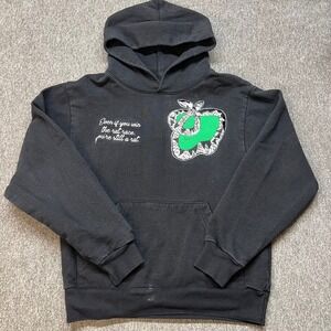 VTG 4WD 4WorthDoing Rat Race Snake Apple Black Hoodie Sweatshirt Womens Small